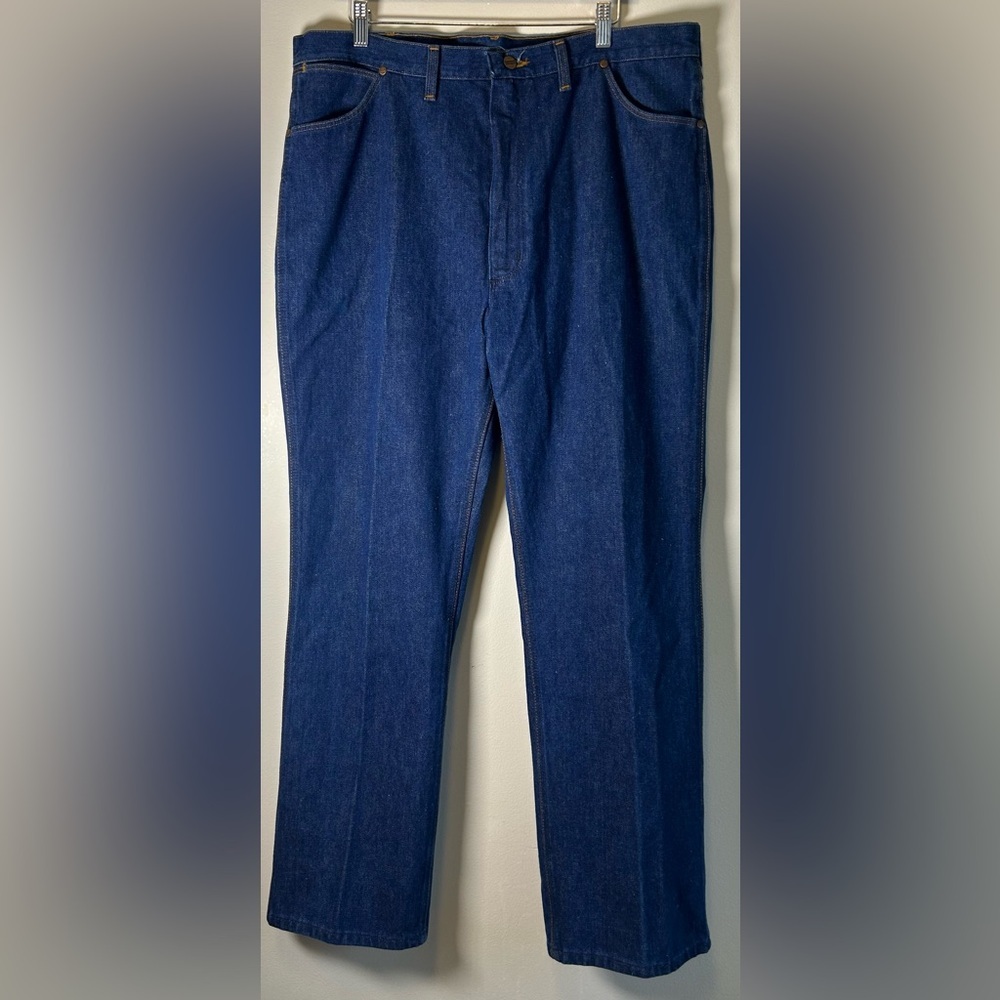 Vintage 1970s Wrangler Denim Blue Jeans Size 40X32 Talon Canada Cowboy Western